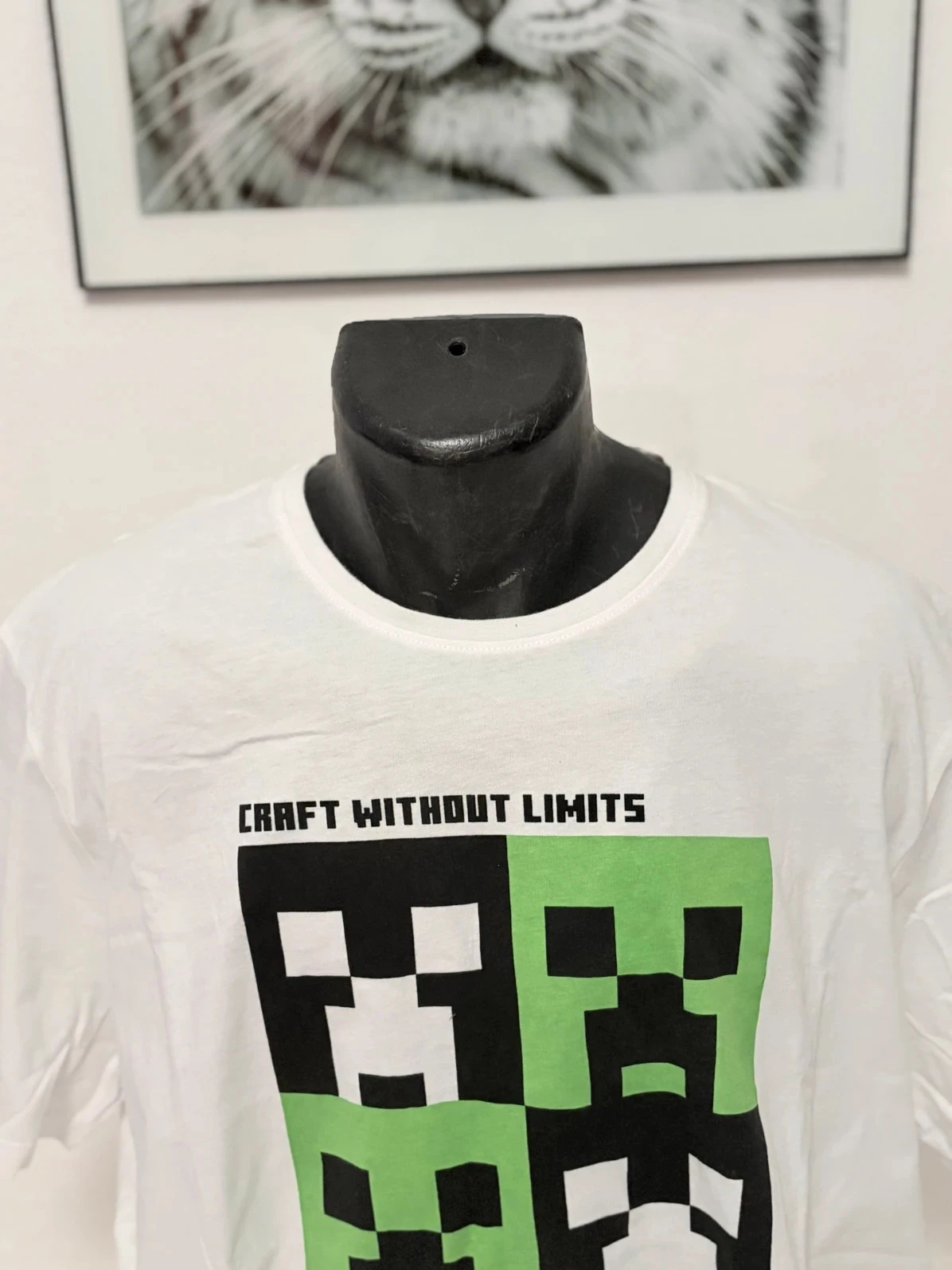 Official Minecraft White Creeper Short Sleeve T-Shirt 100% Cotton Men's XXL – photo 6